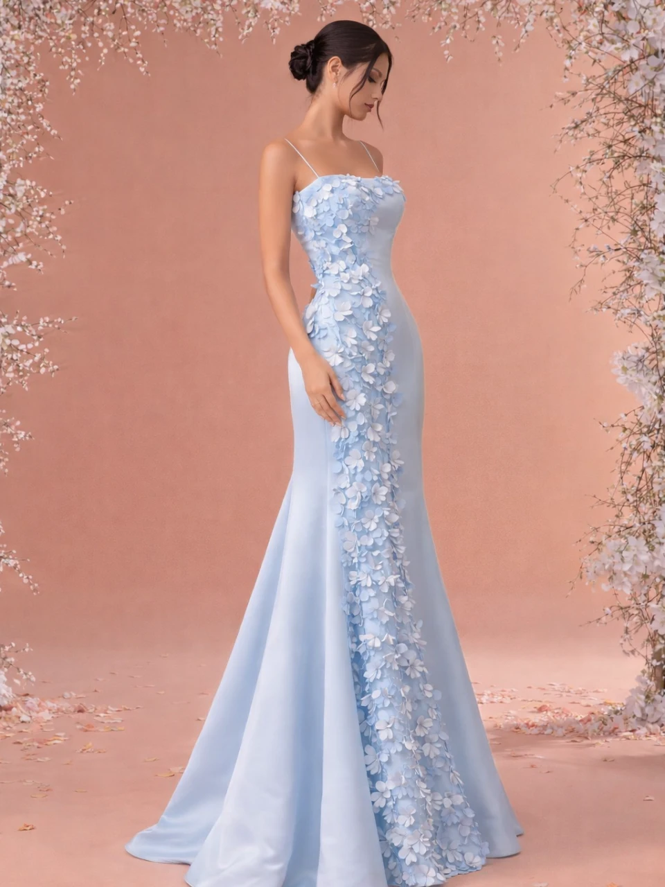 floral bodycon gown